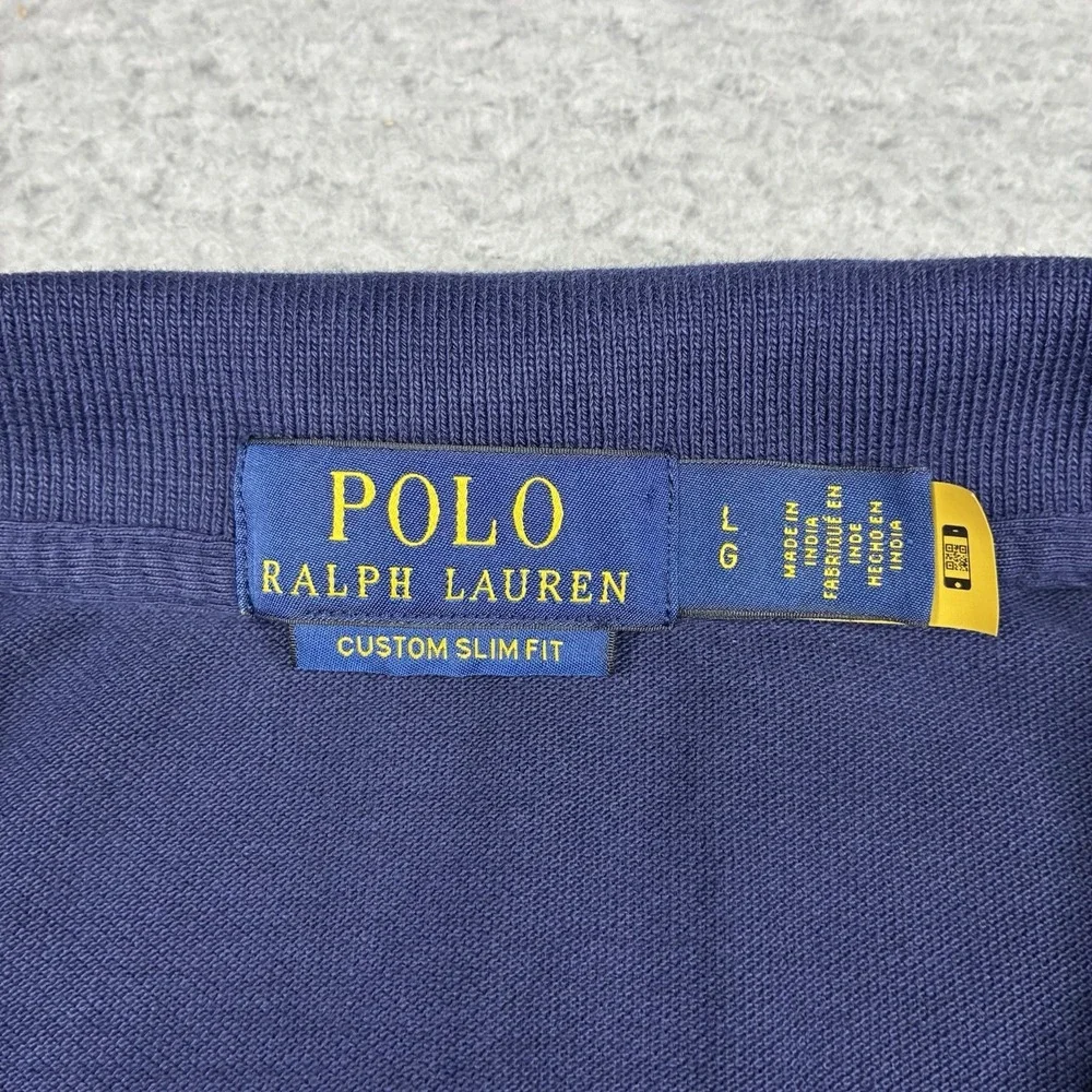 Polo Ralph Lauren Big Pony Sash Polo Shirt Men's Large Fits S/M Blue Slim Fit